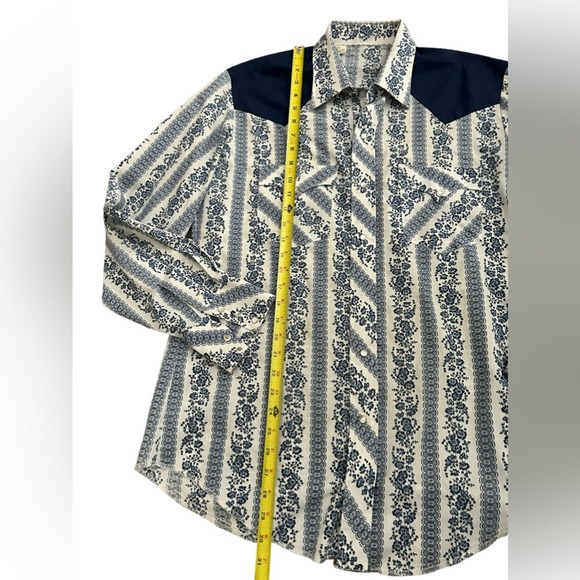 Vintage floral pearl snap shirt 16 1/2-35 - Picture 3 of 8